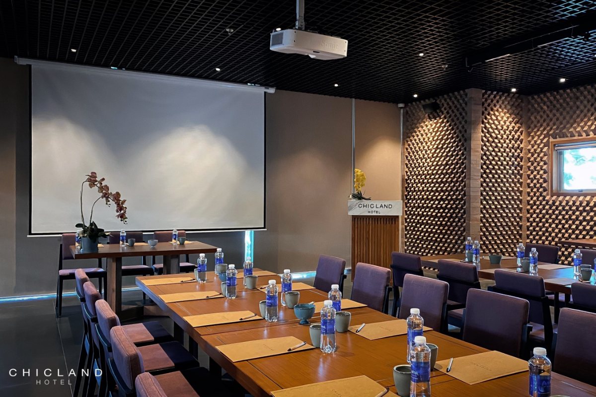 Meeting room set up for a workshop at Chicland Danang Beach Hotel