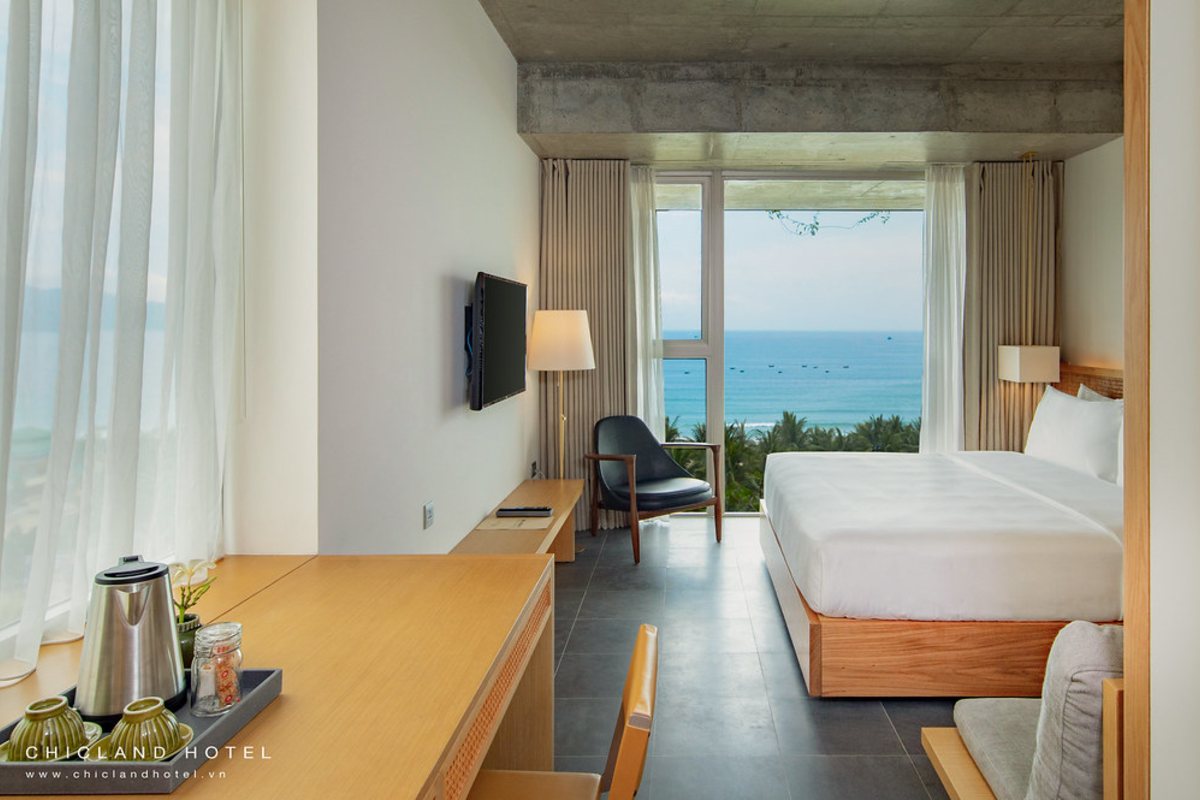 Ocean Front room with a sea view at Chicland Danang Beach Hotel
