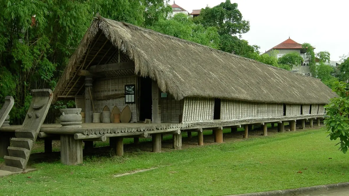 Ede long house in the garden of the Vietnam Museum of Ethnology, Hanoi