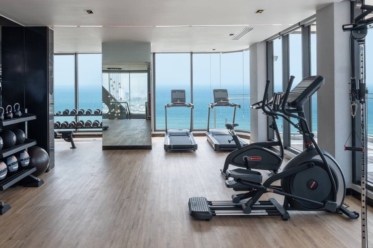 Fitness room with sea view at Hilton Garden Inn Da Nang