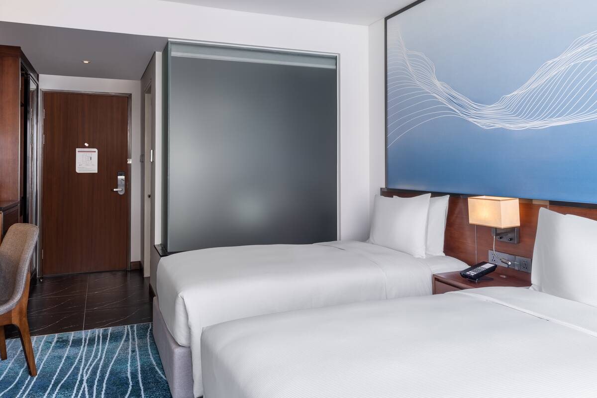 Two beds in the Twin Guest Room at Hilton Garden Inn Da Nang
