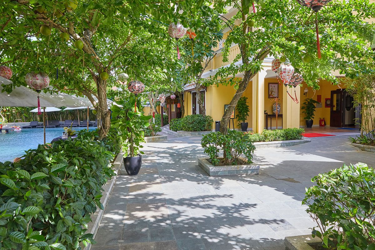 Garden path at Hoi An Central Boutique Hotel