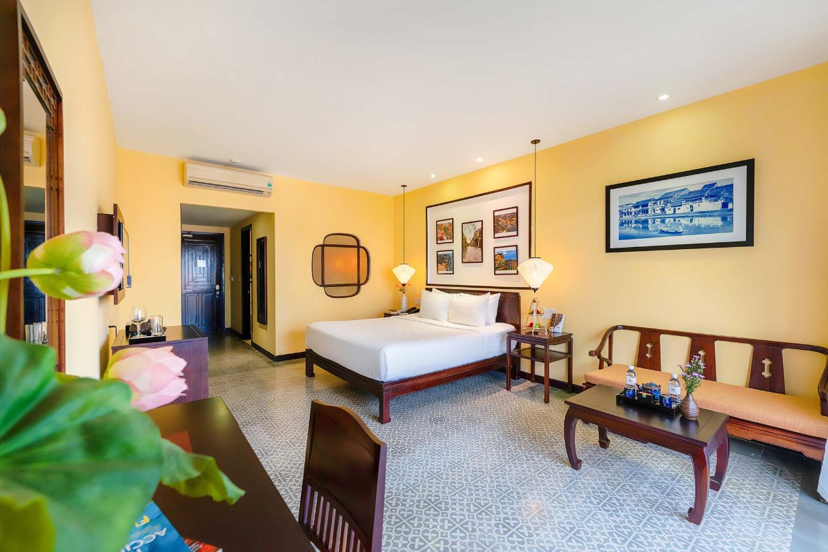 Sitting area in the Grand Deluxe room at Hoi An Central Boutique Hotel