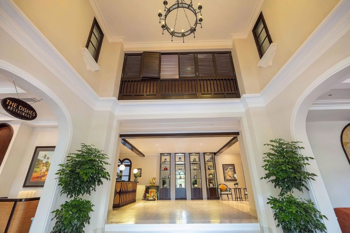 Heritage-style lobby at Little Residence Hoi An