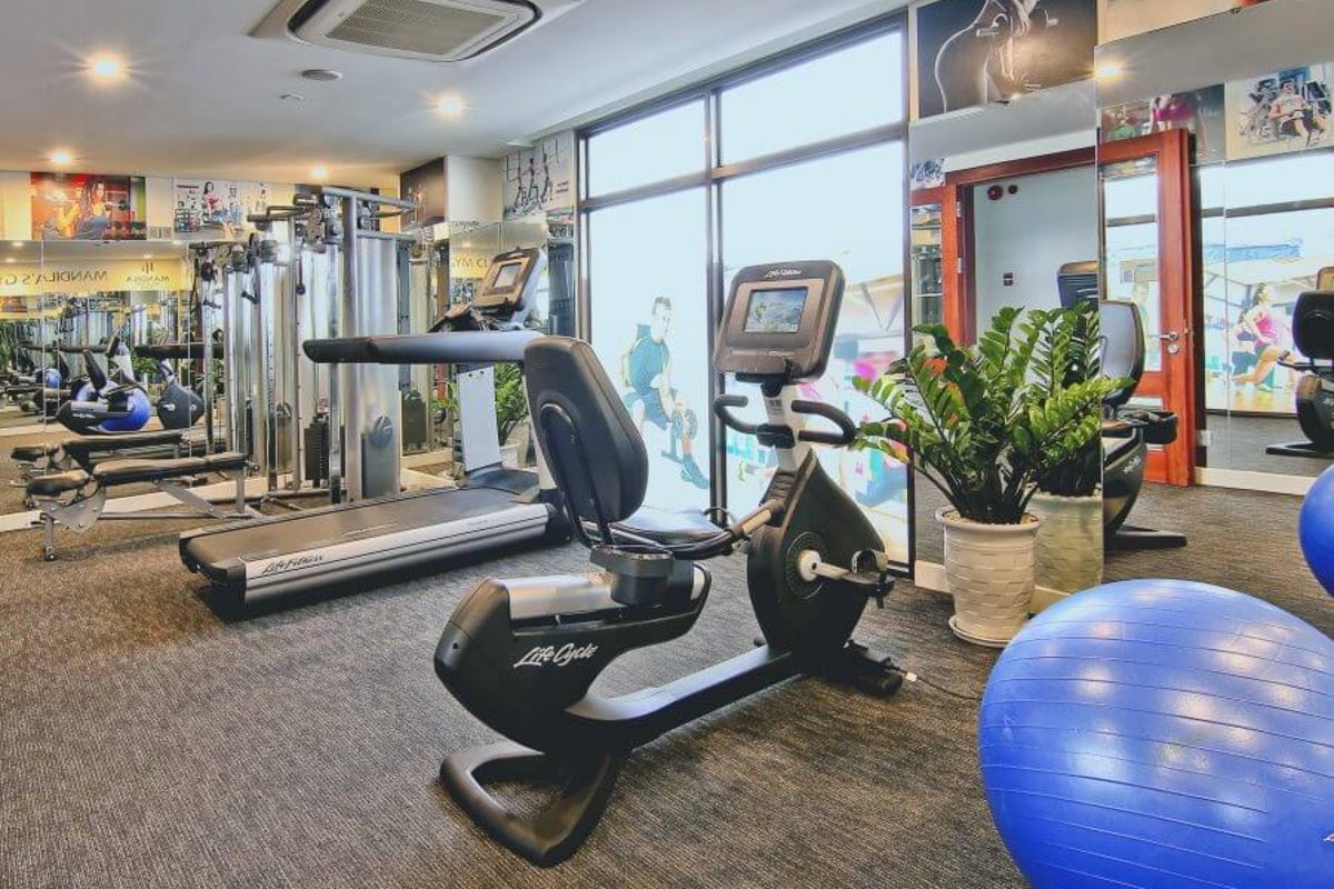Fitness room at Mandila Beach Hotel