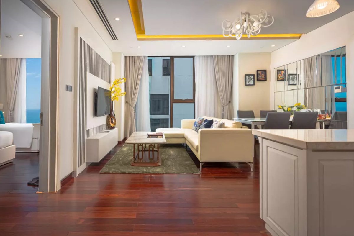 Twin bedroom of the Junior Family Apartment at Mandila Beach Hotel