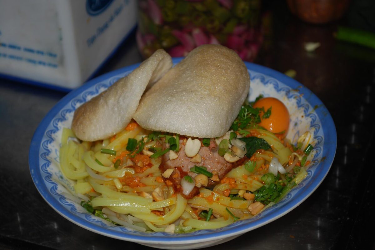 Bowl of mi Quang noodles, a speciality of Da Nang and Quang Nam