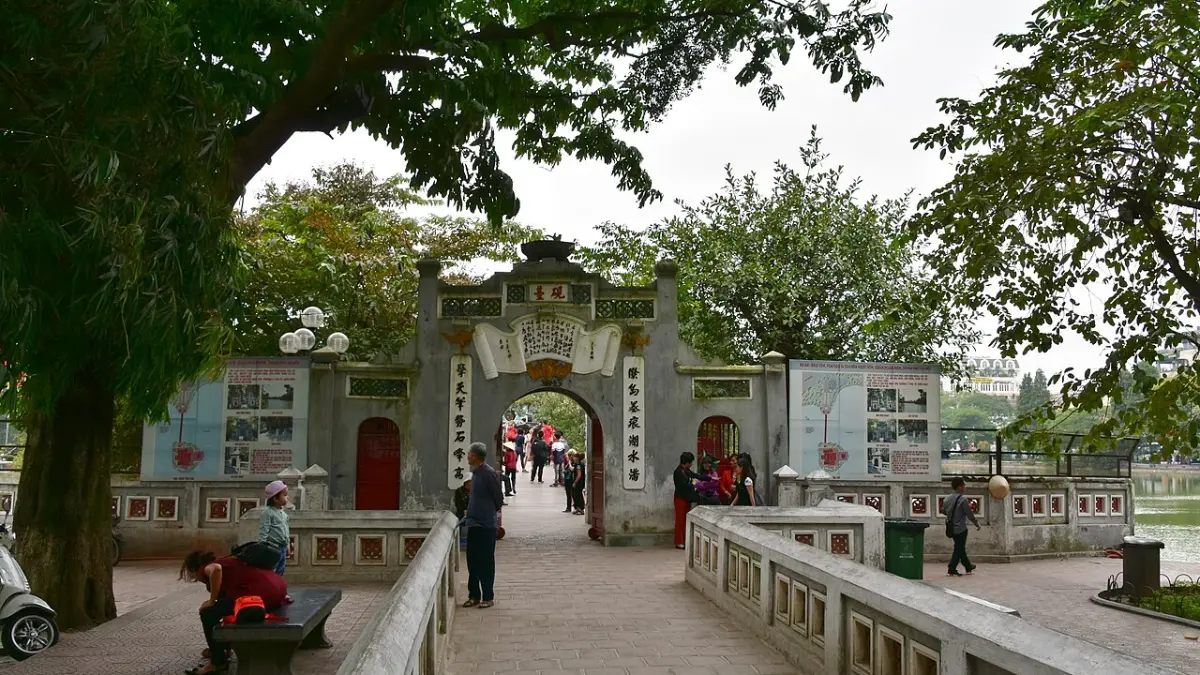 Courtyard of Ngoc Son Temple on Jade Island, Hoan Kiem Lake