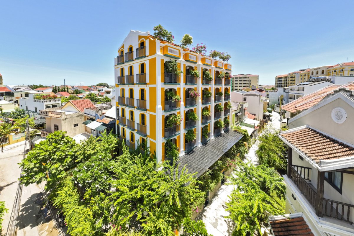 Aerial view of Son Hoi An Boutique Hotel near Hoi An old town